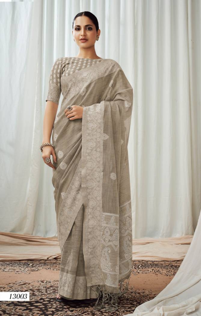 Rajpath Anigma Latest Party Wear Luckhnowi Linen New Designer Saree Collection