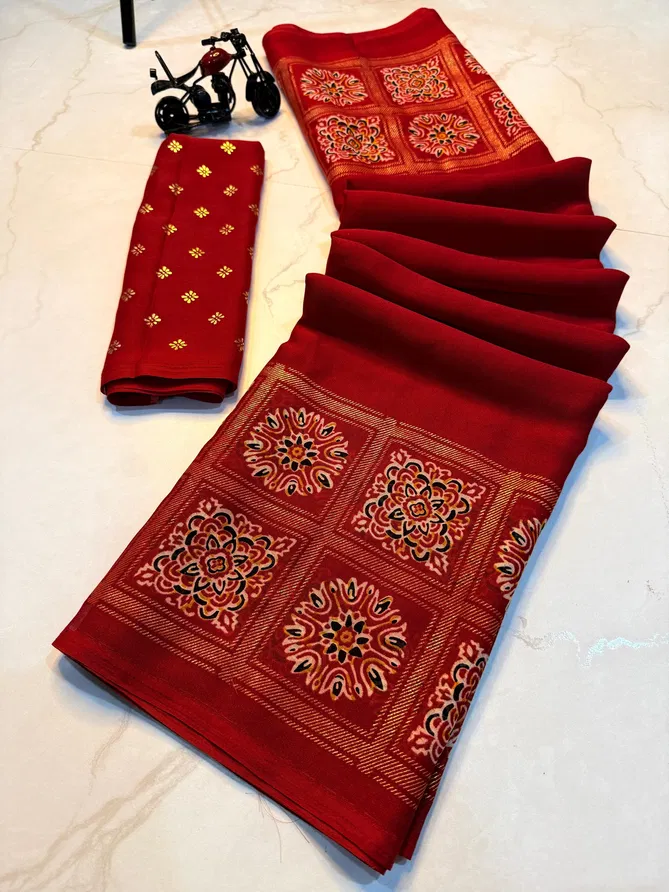 Wow Ajrakh Gajji Silk Daily Daily Saree Wholesale Shop In India