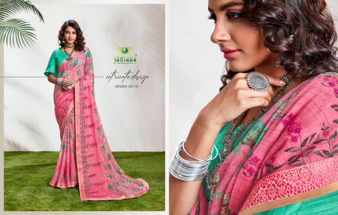 Sanskar Nyna 8 Latest Fancy Designer Regular casual wear Fancy Chiffon Printed Saree Collection
