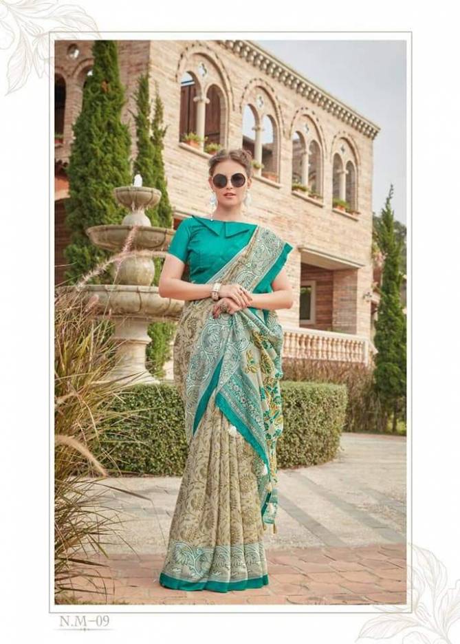 Nakshvi Latest Designer Party Wear Mirror Casual Wear Stylish Silk Saree Collection
