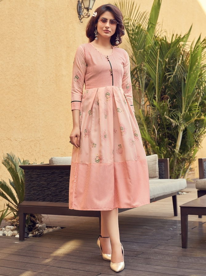 Rangjyot Summer Queen Latest Fancy Designer 1 Rayon Print Designer Kurtis Collection
