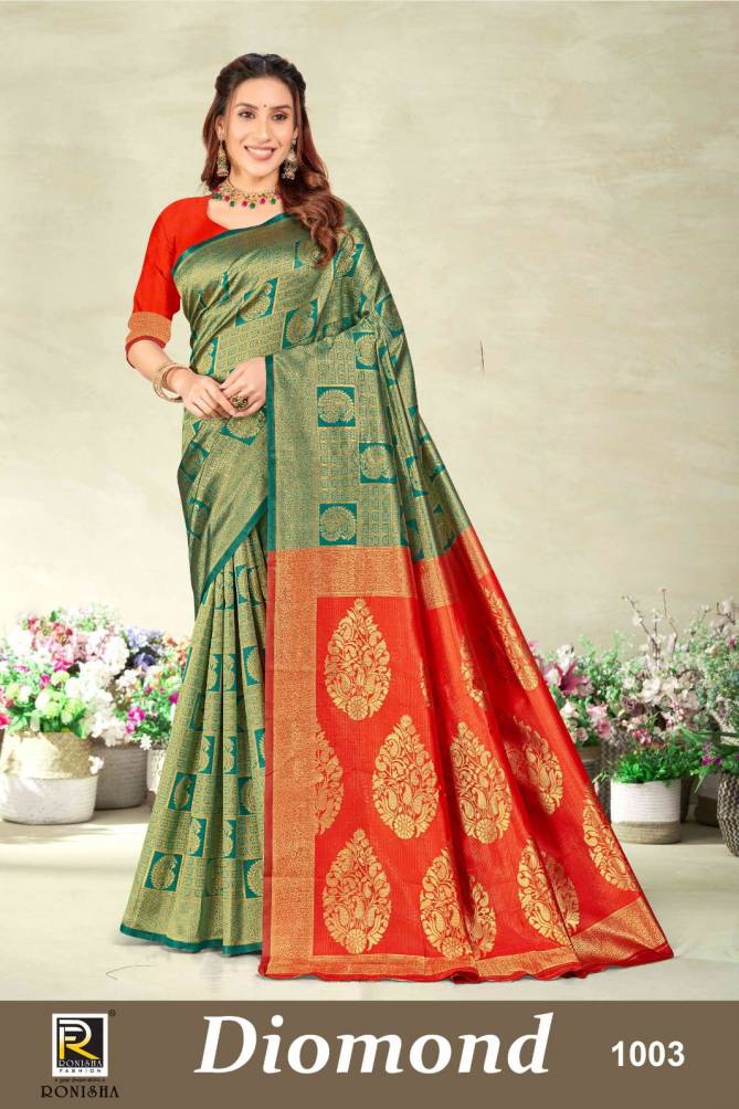 Diomond By Ronisha 1001 To 1006 Banarasi Silk Sarees Wholesale Clothing Supplier In India
