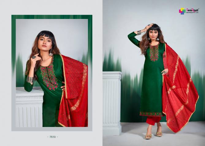 Sanskruti Orion Festive Wear Silk Heavy Embroidery Designer Dress Material Collection
