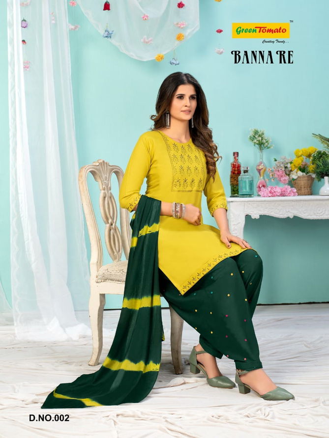 Green Tomato Banna Re Casual Daily Wear Rayon Printed Ready Made Collection