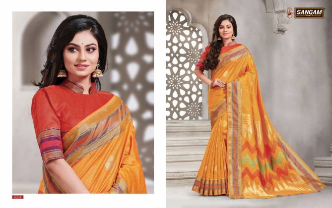 Sangam Shantiniketan Latest Heavy Designer Festive Wear Handloom Silk Fancy Sarees Collection
