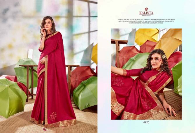 Kalista Box Office Ethnic Wear Vichitra Silk Designer Saree Collection