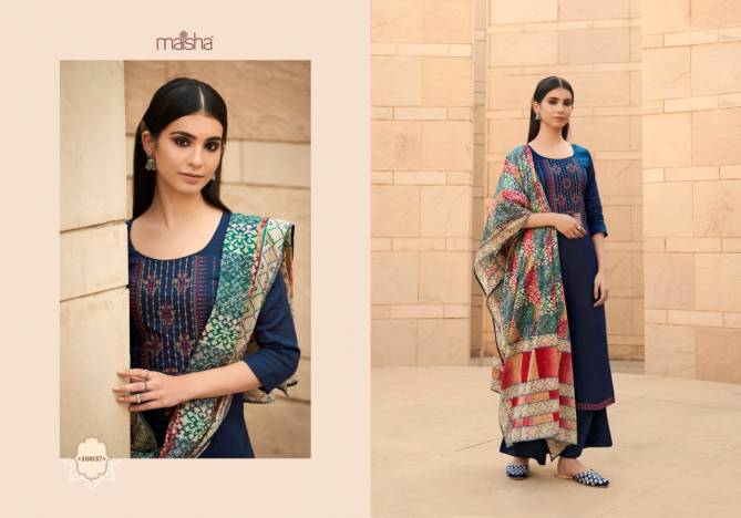 MAISHA IKAYA Fancy Designer Latest Festive Wear pure cotton print with cool looking embroidery work Salwar Suit Collection