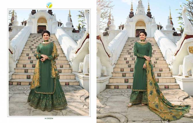 VINAY FASHION LIFE STYLE VOL-3 Designer Wedding Wear Fancy Embroidery  Muslin Satin Top With Printed Silk Georgetta With Embroidery Border Salwar Kameez Collection