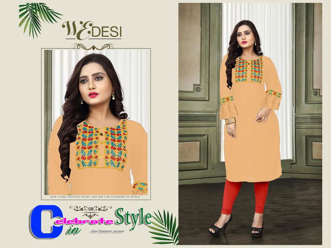 Aagya Wedesi 2 Fancy Casual Wear Designer Rayon Kurti Collection
