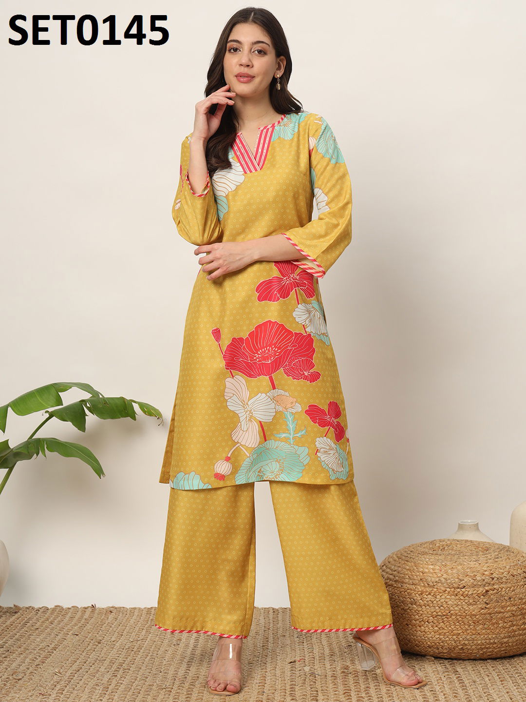 SET0138 and SET0145 Fiorra Designer Printed Kurti With Bottom Wholesale Market