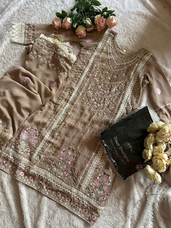 Ziaaz Designs 440 Embroidery Georgette Pakistani Suits Wholesale Market In Surat	