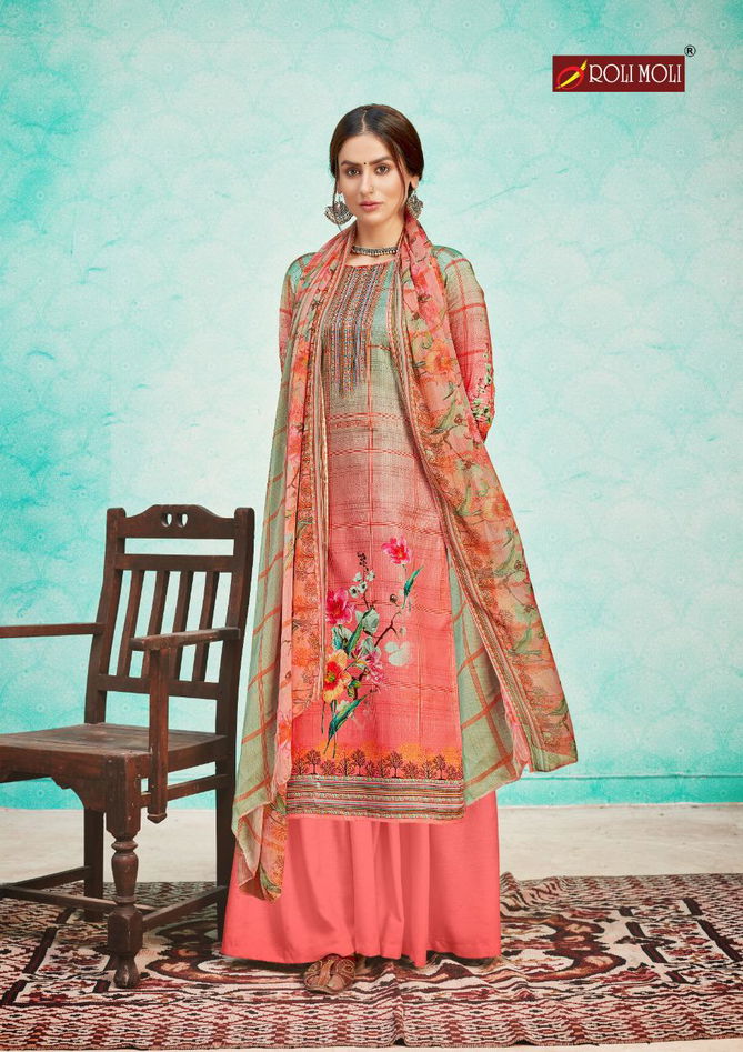 Roli Moli Zaara 2 Latest fancy Designer Regular casual Wear Beautiful Printed Swarovski Diamond Designer Dress Material Collection
