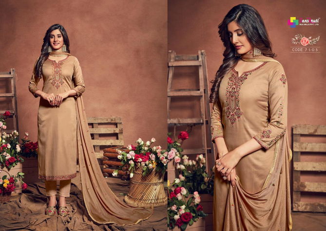 Sanskruti Gulshan Latest Fancy Designer Heavy Fancy Festive Wear Pure Jam Satin With Embroidery Work Designer Dress Material
