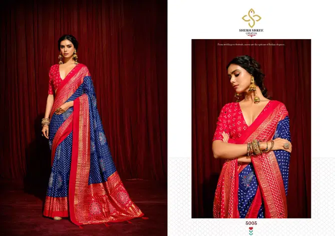 Crush 5 By Shubh Shree Tusser Silk Sarees Wholesale Market In Surat