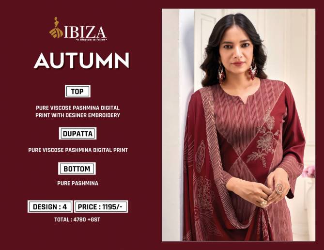 Autumn By Ibiza Viscose Pashmina Digital Printed Salwar Suits Wholesale Market in Surat