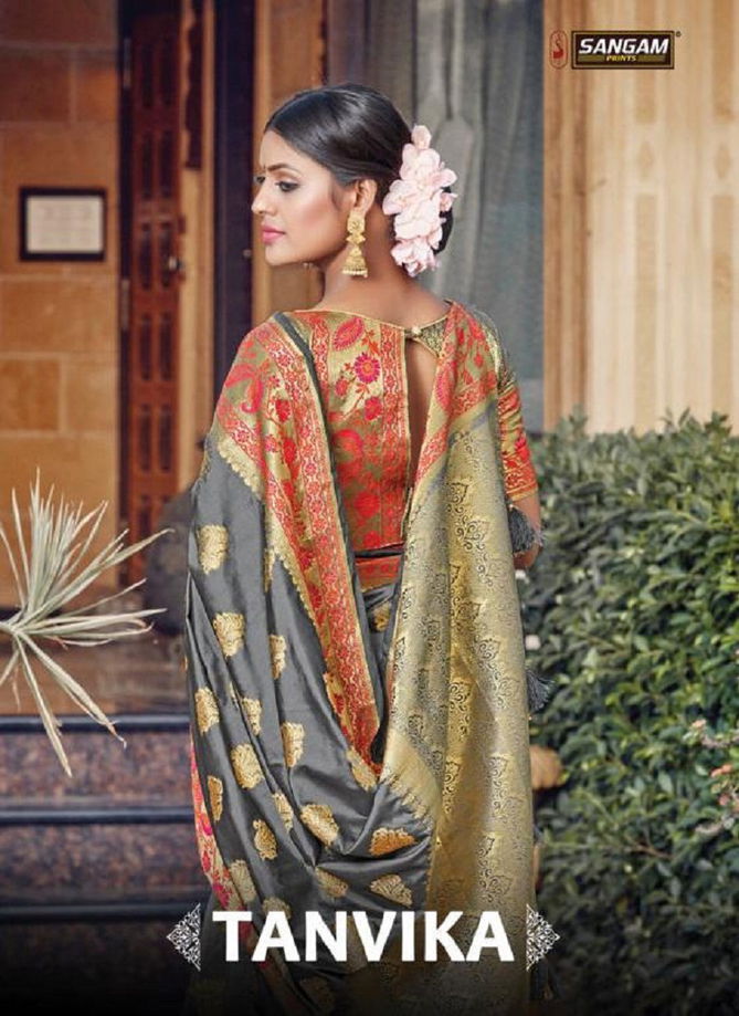  Sangam  Latest Fancy Designer Festive Wear Pure Silk Saree Collection 