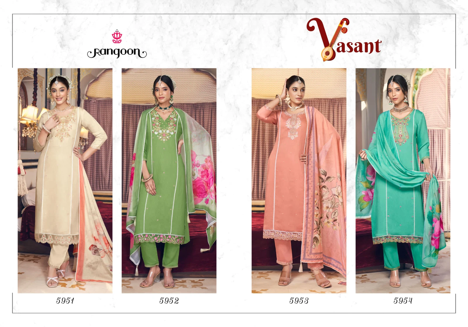 Rangoon Vasant Viscose With Embroidery Work Designer Kurtis Collections