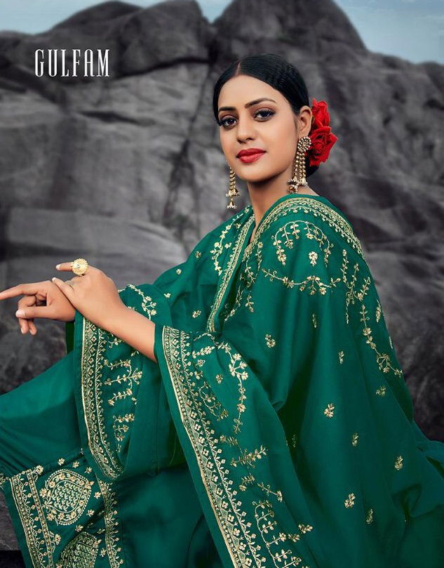 Gulfam 1001 Series Designer Exclusive Collection Of Festive Wear Suit Collection With Heavy Embroidery And Heavy Embroidery With Hand Work Dupatta