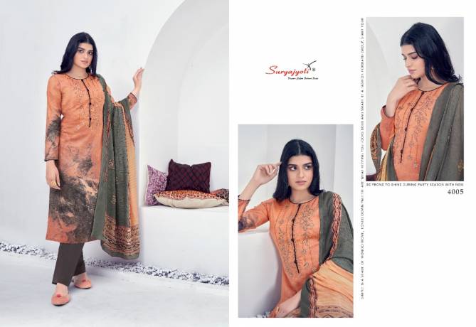 Suryajyoti Shaded 4 Fancy Latest Designer Casual Wear Heavy Cotton With Fine Work Dress Material Collection
