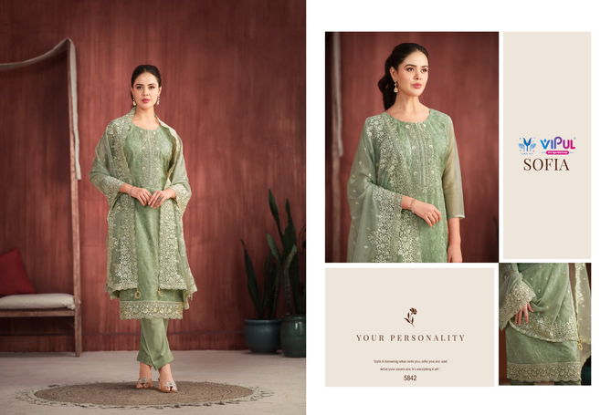 Sofia By Vipul Embroidered Organza Salwar Kameez Wholesale Market In Surat Wit Price