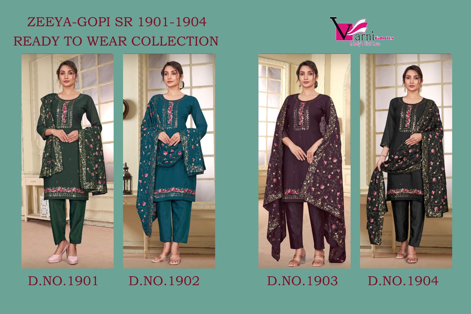 Zeeya Gopi By Varni Georgette Kurti With Bottom Dupatta Orders In India