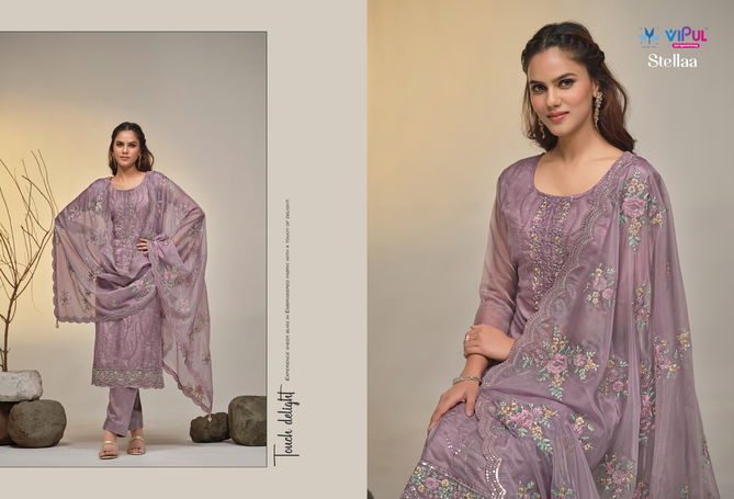 Stella By Vipul Soft Organza Embroidery Bulk Salwar Kameez Orders In India