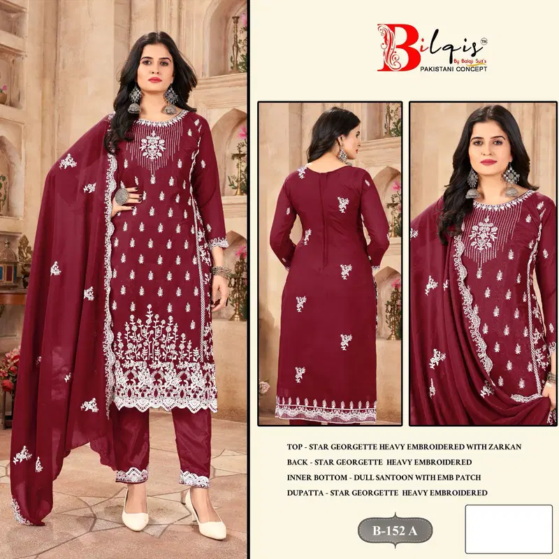 Bilqis B 152 Embroidered Pakistani Salwar Kameez Collection