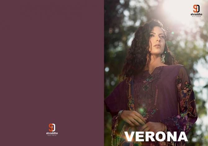 Shraddha Verona Latest Fancy Designer Festive Wear Lawn Cotton Printed With Embroidery Work  Dress Material Collection

