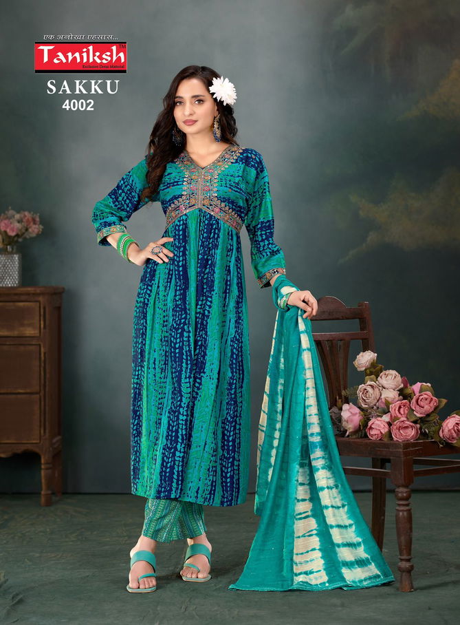 Sakku Vol 4 By Tanishk Alia Cut 4001 To 4006 Series Kurti With Bottom Dupatta Suppliers in India