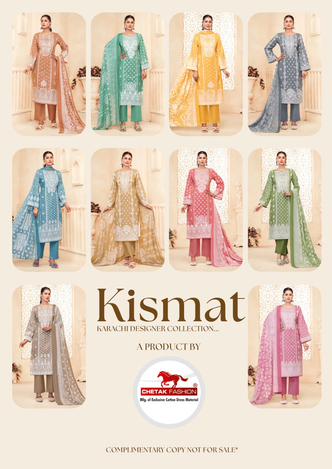 Kismat Vol 1 By Chetak Lawn Cotton Dress Material Orders In India