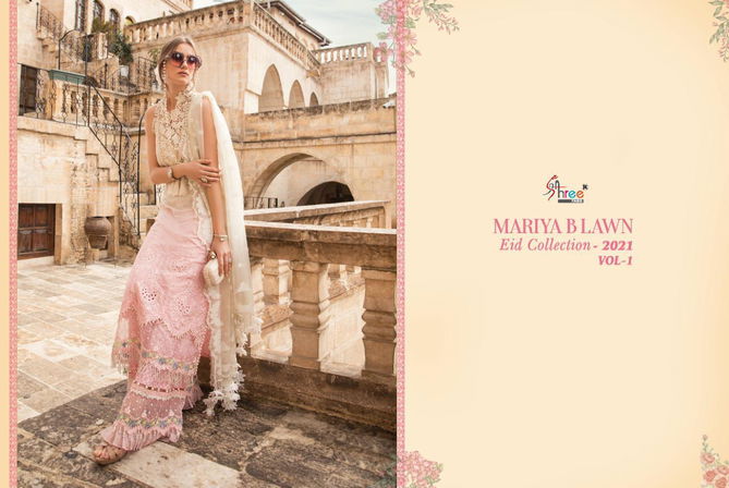 Shree Mariya B Lawn Eid Collection 2021 Vol 1 Latest Fancy Designer Festive Wear Pure Cotton Printed Pakistani Salwar Suits Collection
