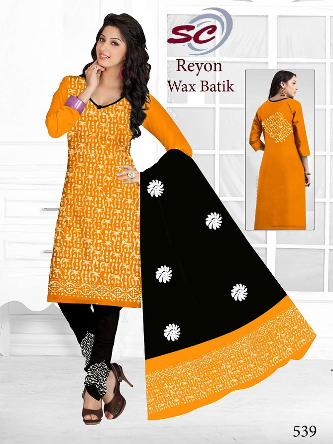 Sc Reyon Wax Batik Designer Casual Daily Wear Cotton Printed Dress Material Collection