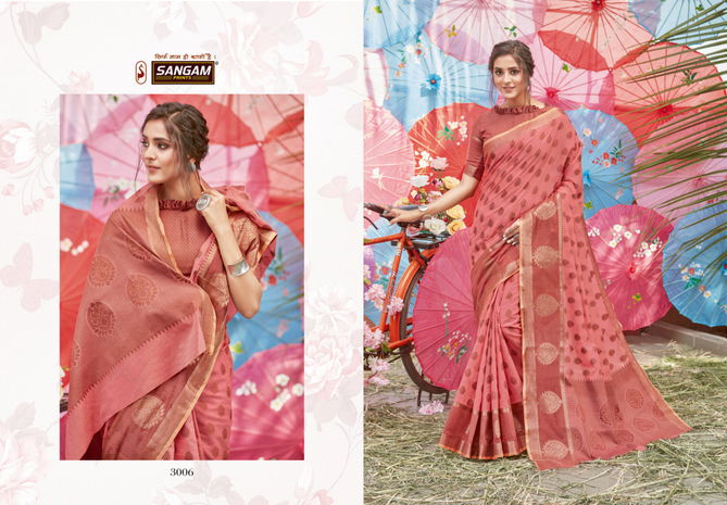 Sangam Sudha Latest Fancy Designer Festive Wear Cotton Handloom Sarees Collection
