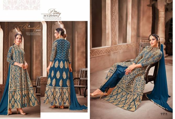 Nazneen 1111 Series Latest Collection Of Heavy Designer Full Heavy Thread Embroidery Work Salwar  Suit Collection 