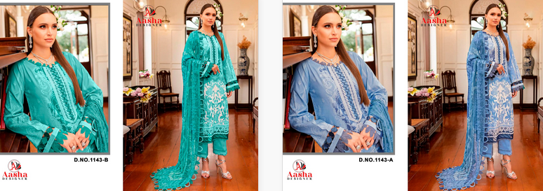 Aasha 1143 A and B Cotton Wholesale Pakistani Suits Suppliers In Mumbai