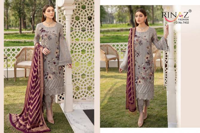 Rinaz Ramsha 8 Latest Fancy Designer Festive Wear Heavy 	Georgette Pakistani Salwar Suits Collection
