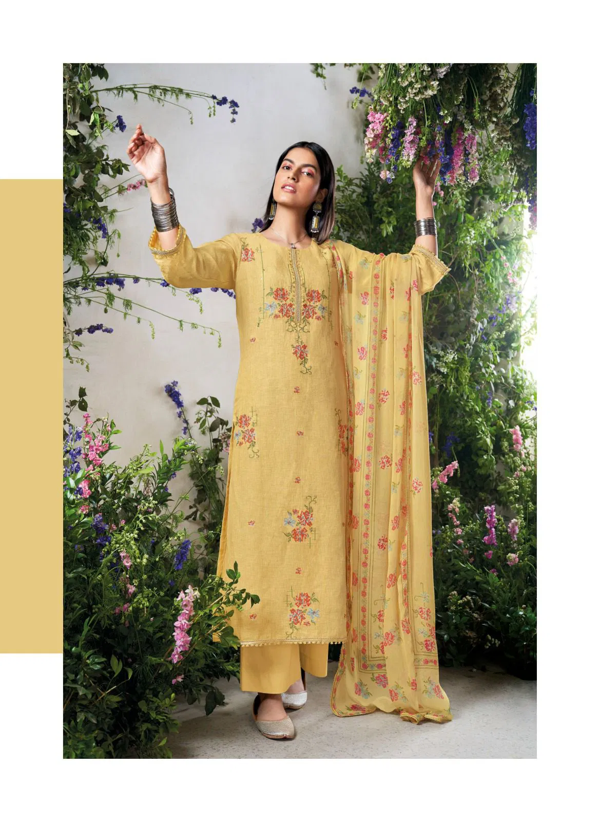 Sharvi By Ganga Cotton Linen Wholesale Dress Material Suppliers In Mumbai