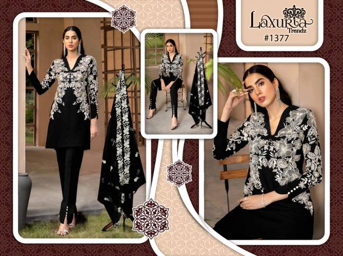 1377 Laxuria Trendz Faux Georgette Western Wear Tunic Kurti With Bottom Wholesale Online
