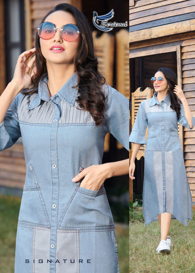 Seriema Kumb Capture 2 Western Fancy Party Wear Cotton Denim Top Collection