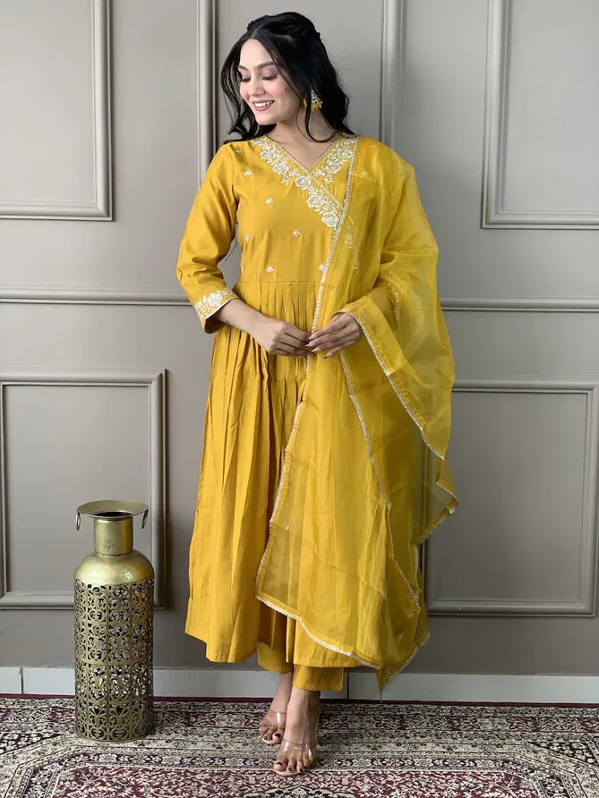 KF Kalaai 3020 Viscose Chanderi Embroidery Kurti With Bottom Dupatta Orders In India