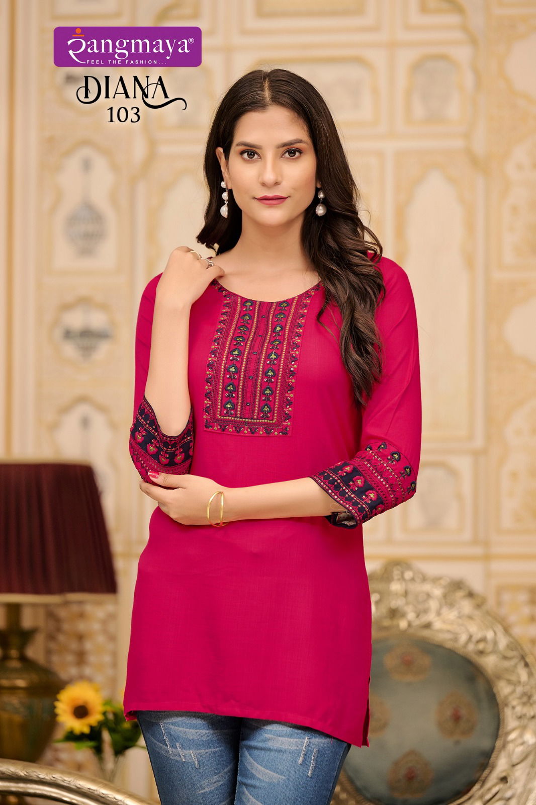 Diana By Rangmaya Rayon Tunic Ladies Top Wholesale Market In India