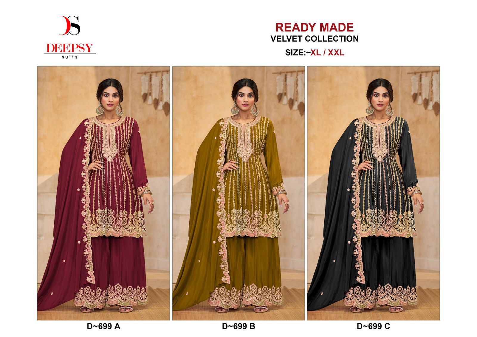 D 699 By Deepsy Suits Embroidery Velvet Salwar Suit Orders In India