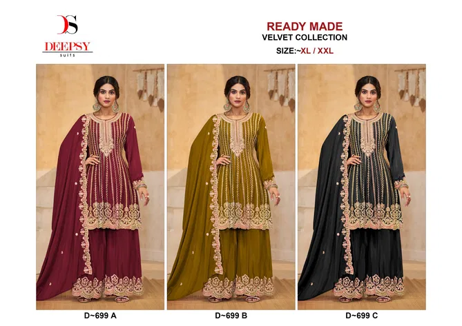 D 699 By Deepsy Suits Embroidery Velvet Salwar Suit Orders In India