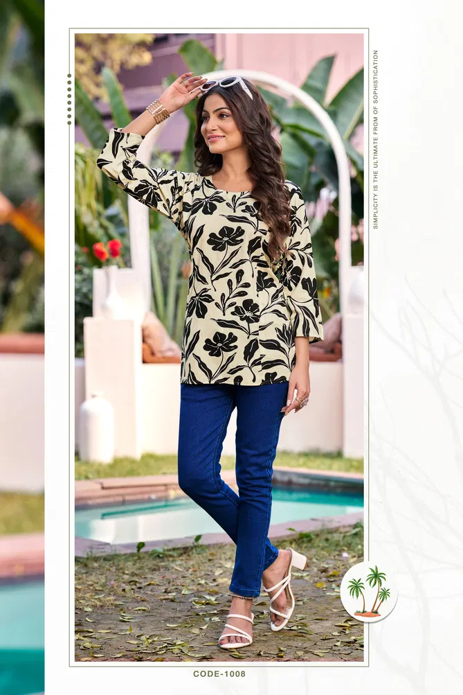 Baby Vol 5 By Tips And Tops Rayon Printed Western Ladies Tops Online Wholesale