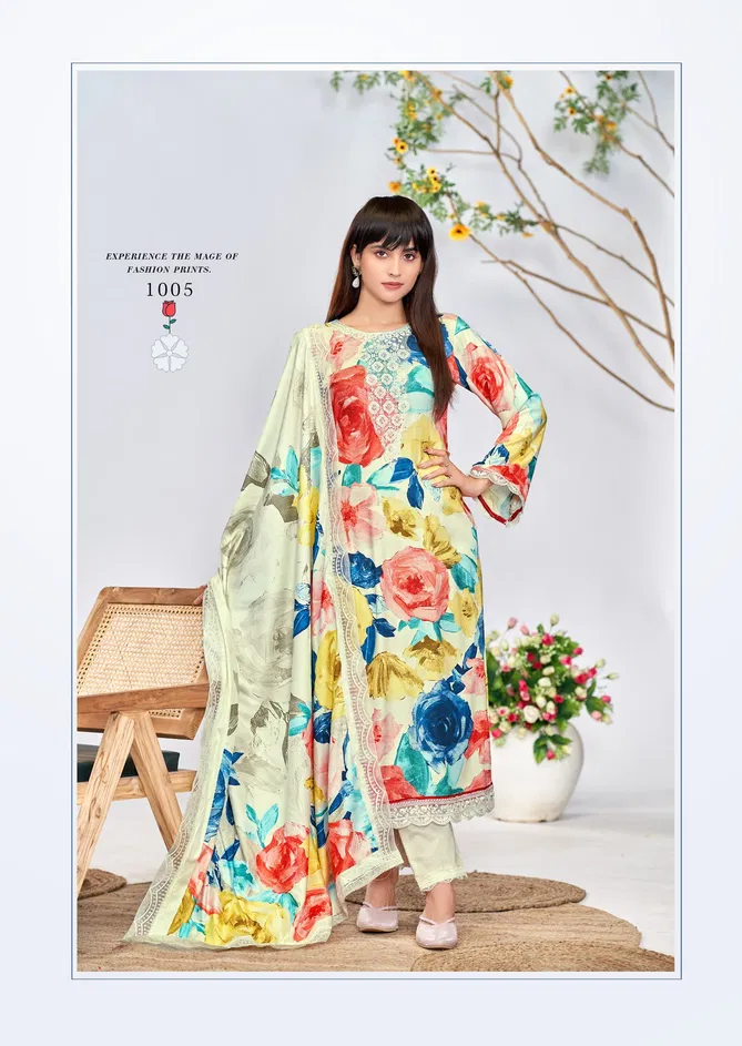 Kashmiri Garden By The Hermitage Shop Viscose Printed Dress Material Orders In India