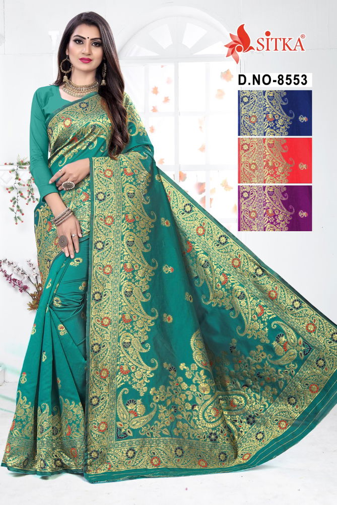 Sargam 8553 Latest Designer Wedding Wear Handloom cotton silk Saree Collection
