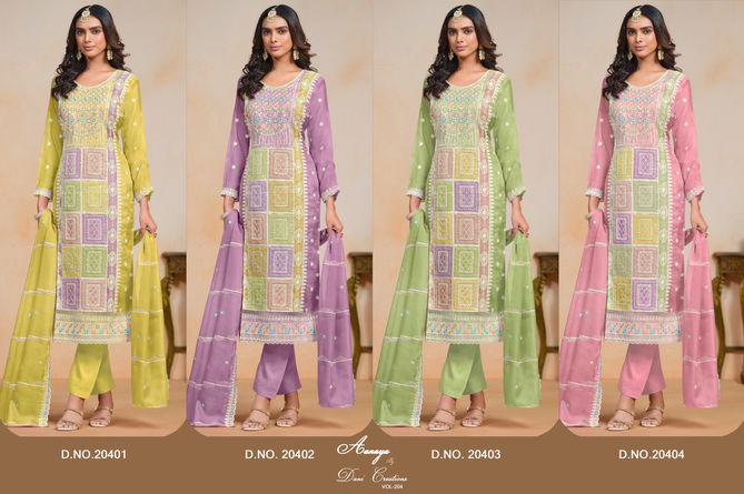 Aanaya Vol 204 By Dani Organza Salwar Suit Wholesale Shop In Surat