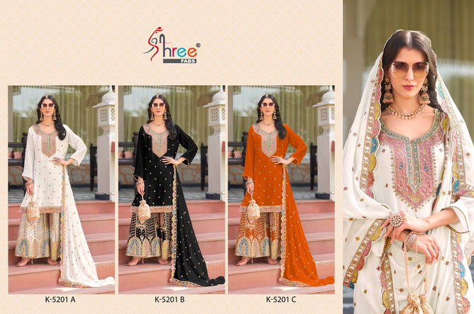 K 5201 By Shree Fabs Chinon Pakistani Salwar Suits Wholesalers In Delhi