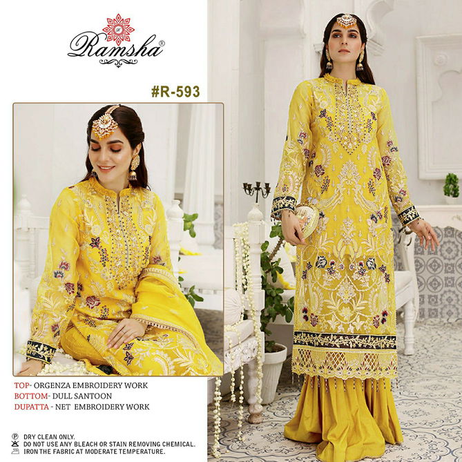 R 593 By Ramsha Pakistani Suits Catalog
