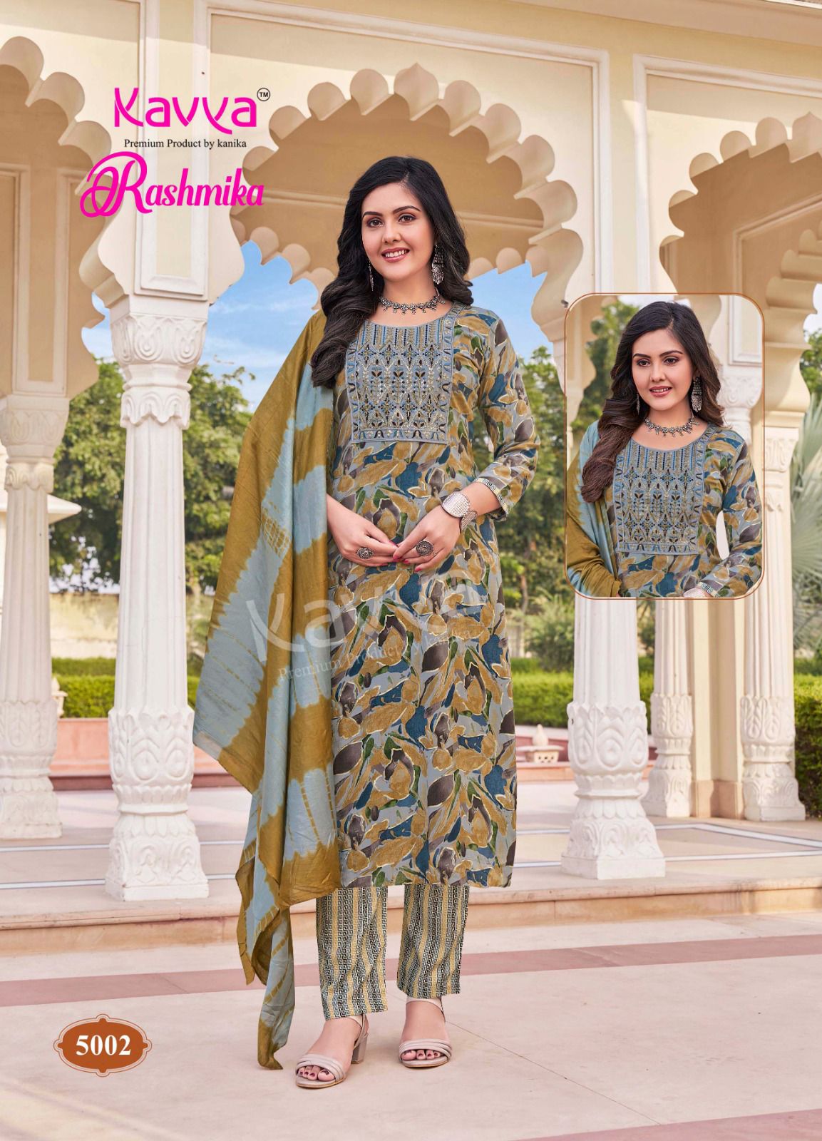 Rashmika Vol 5 By Kavya Rayon Foil Printed Kurti With Bottom Dupatta Orders In India